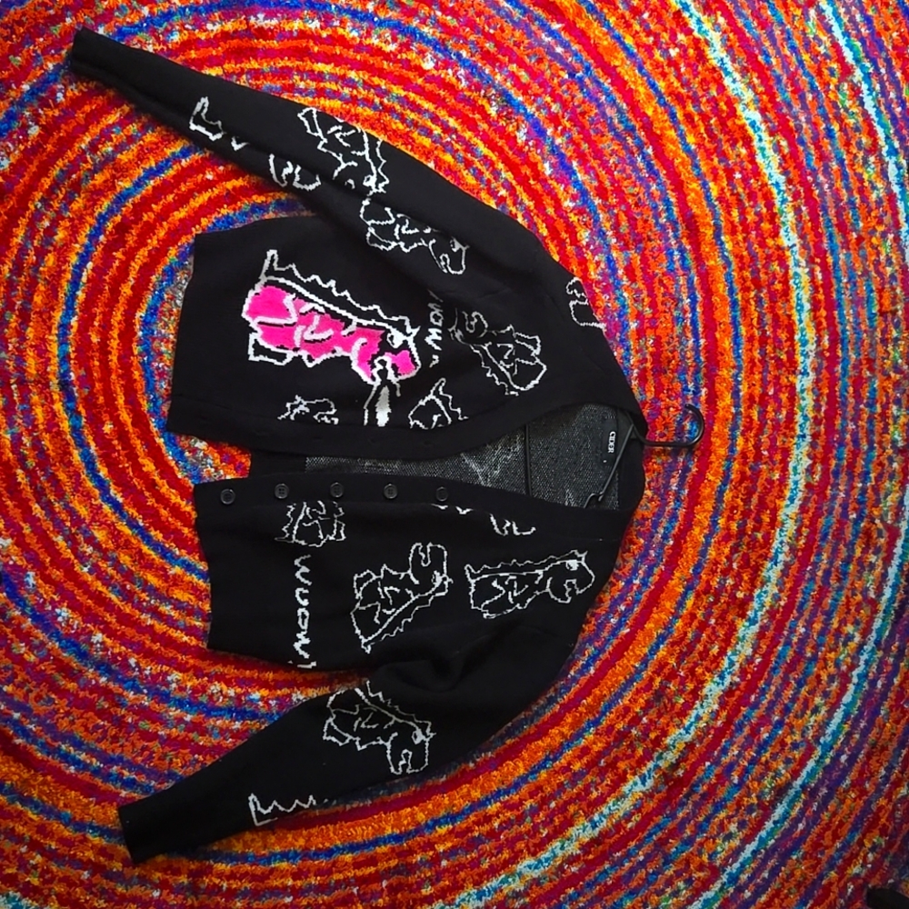 Dinosaur Pattern Cardigan|Large|Cider